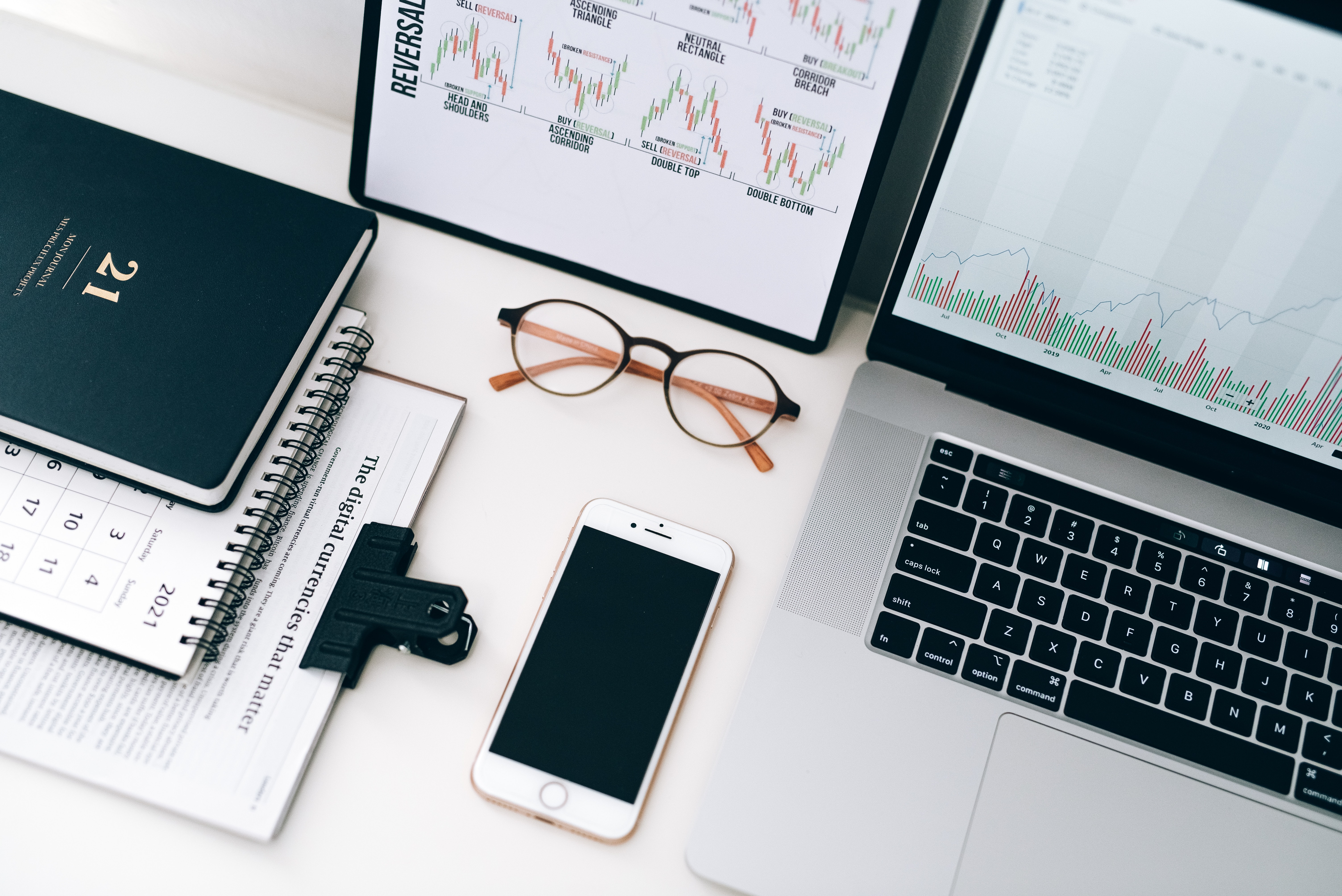 Laptop and smartphone in a digital workspace